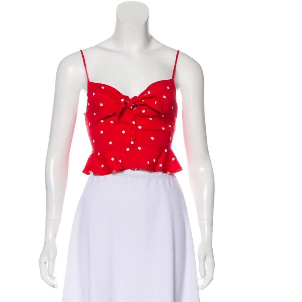 For Love & Lemons Polka Dot Crop Top